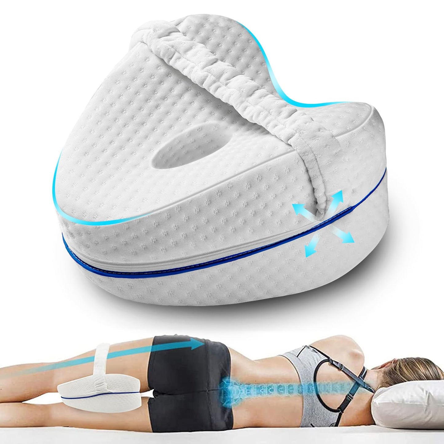 Orthopedic Knee Pillow for Side Sleepers – Memory Foam Leg Support