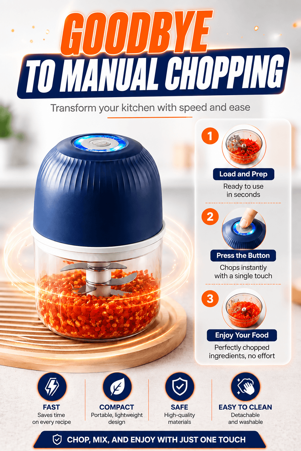 Electric Garlic Mincer and Grinder