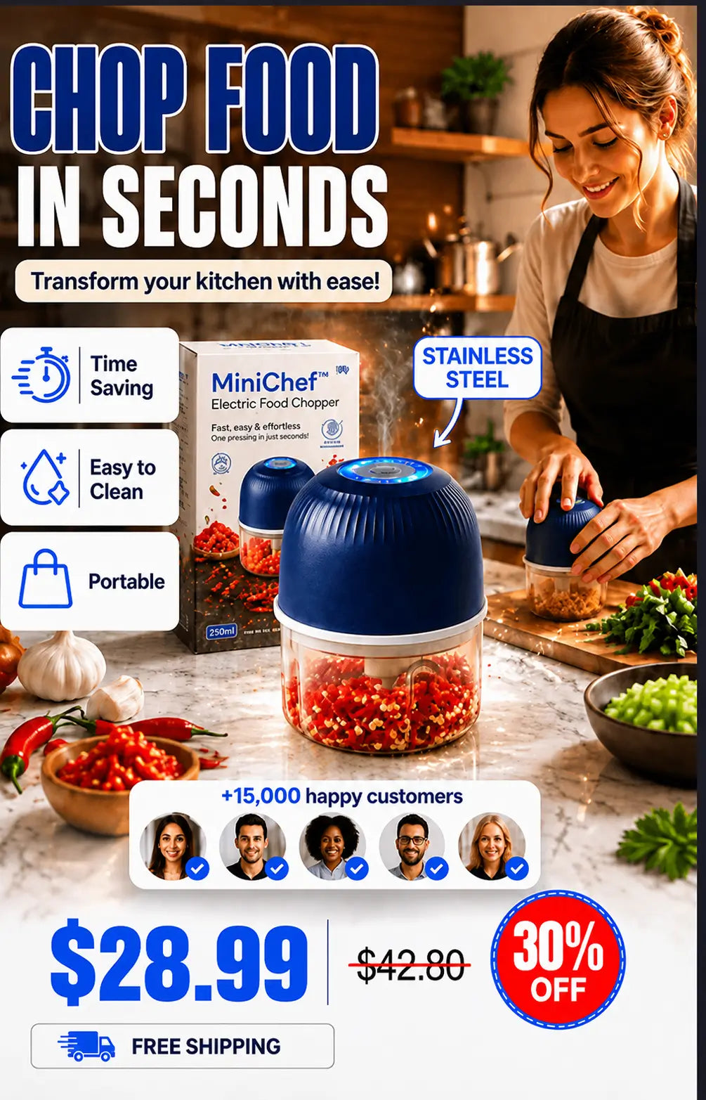 Electric Garlic Mincer and Grinder