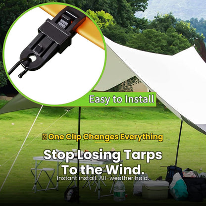 30 Heavy-Duty Tent Rope Clips – Windproof Canopy Clamps for Camping & Outdoor Use
