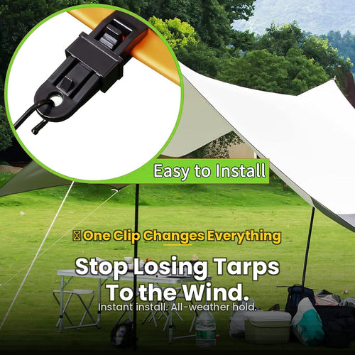 30 Heavy-Duty Tent Rope Clips – Windproof Canopy Clamps for Camping & Outdoor Use